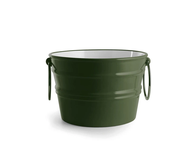 Lavabo Sospeso/Appoggio Bacile Cm.Ø46,5 H30 Con Anelli In Ceramica Lucido Verde Inglese