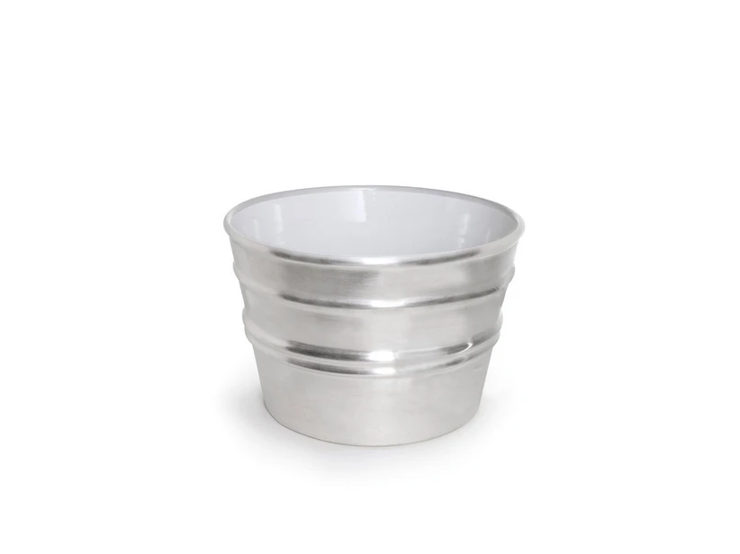 Lavabo Sospeso/Appoggio Bacile Cm.Ø46,5 H30 In Ceramica Lucido Argento Satinato