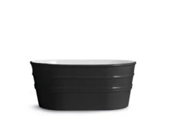 Lavabo Sospeso/Appoggio Tinozza 60X40Xh25 In Ceramica Lucido Nero