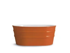 Lavabo Sospeso/Appoggio Tinozza 60X40Xh25 In Ceramica Lucido Arancio