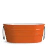 Lavabo Sospeso/Appoggio Tinozza 60X40Xh25 Con Anelli In Ceramica Lucido Arancio