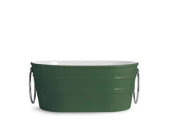 Lavabo Da Appoggio Tinozza 60X40Xh25 Con Anelli In Ceramica Lucido Verde Inglese