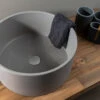 Lavabo Da Appoggio Catino Cm Ø40 X H19 In Resina E Cemento Grigio