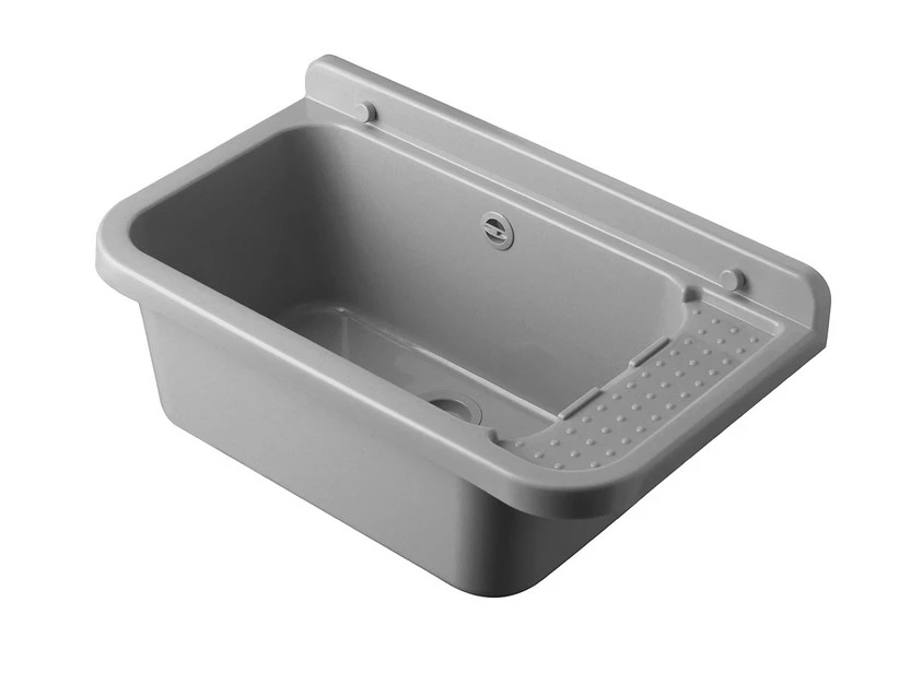 Pilozzo Lavanderia A Muro Interno/Esterno 60X34 H21 17L Polipropilene Opaco Grigio