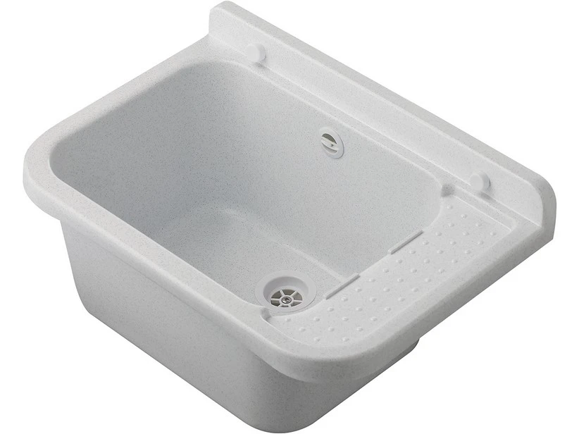 Pilozzo Lavanderia A Muro Interno/Esterno 50X34 H21 13L Polipropilene Marmorizzato Grigio