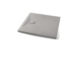 Piatto Doccia Appia Quadrato 80x80 In Ceramica Effetto Pietra Grigio Opaco