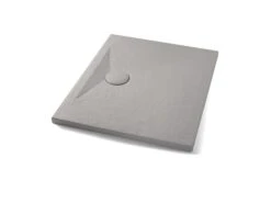 Piatto Doccia Appia Rettangolare 90x70 In Ceramica Effetto Pietra Grigio Opaco