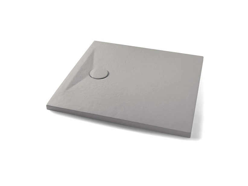 Piatto Doccia Appia Quadrato 90x90 In Ceramica Effetto Pietra Grigio Opaco