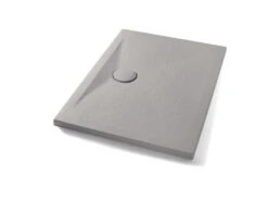 Piatto Doccia Appia Rettangolare 100x70 In Ceramica Effetto Pietra Grigio Opaco