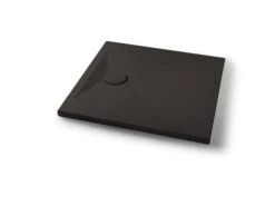 Piatto Doccia Appia Quadrato 80x80 In Ceramica Effetto Pietra Grafite Opaco