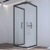 Box Doccia Zen 70x100x70 H190,4 2 Porte Scorrevoli E Lato Fisso Cristallo 6 Mm Trasparente Nero Opaco