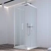 Box Doccia Zen 70x90x70 H190,4 Cm 2 Porte Scorrevoli E Lato Fisso Cristallo 6 Mm Trasparente Bianco Opaco