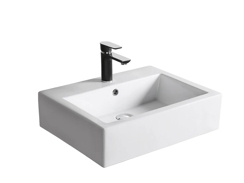 Lavabo Da Appoggio Brenta 57,5x45,5 In Ceramica Bianco Lucido