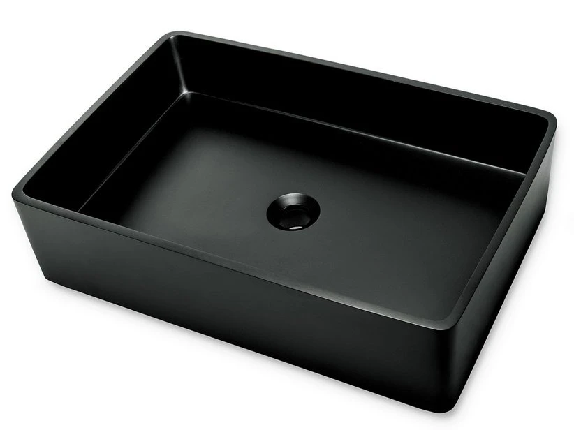 Lavabo Da Appoggio Cassino In Resina Opaco Nero Africa
