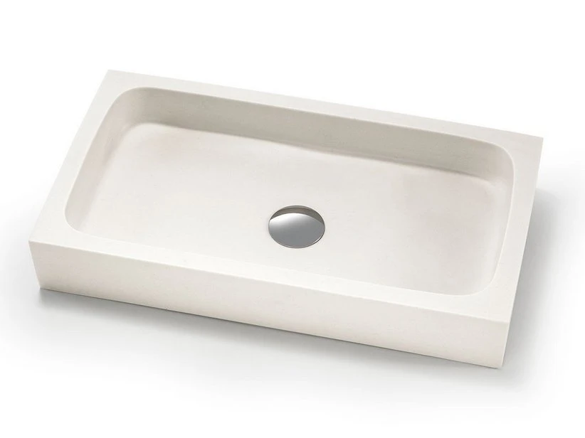 Lavabo Da Appoggio Circe In Resina Opaco Bianco Carrara