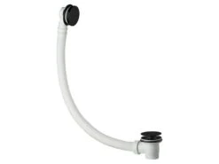 Colonna Di Scarico Vasca Con Tappo E Maniglia Nero Opaco