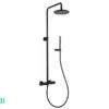Colonna Doccia Pico Con Miscelatore Termostatico E Soffione Tondo Nero Opaco