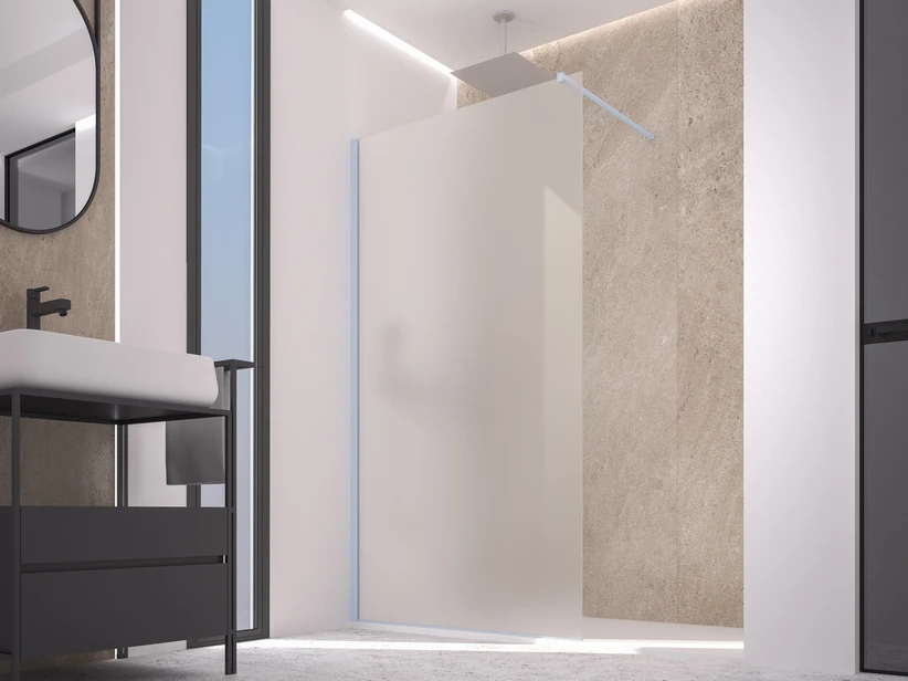 Doccia Walk In Zen 82 Cm H200 Cristallo 6 Mm Trasparente Blue Vintage