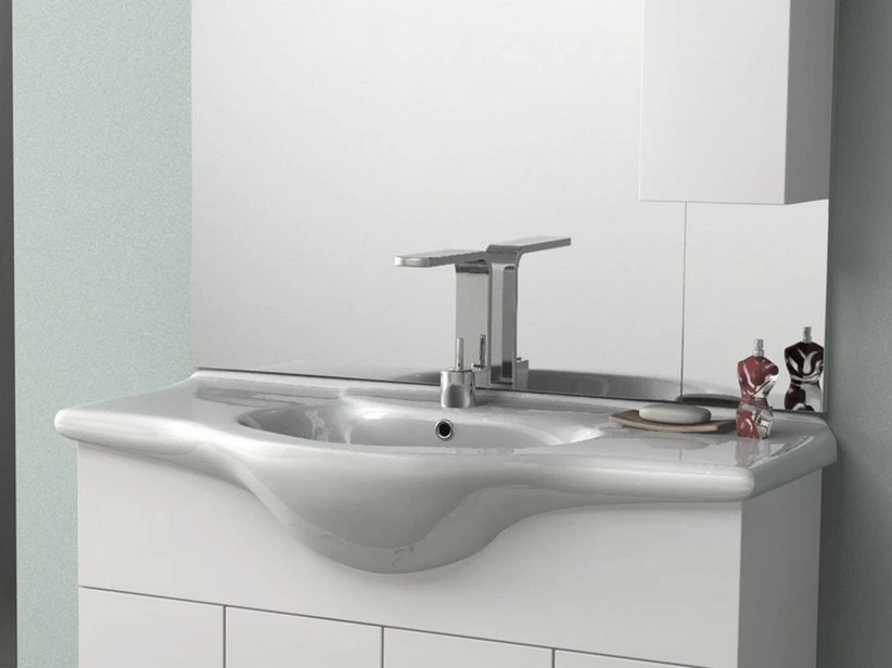 Lavabo Incasso Soft/Easy 105 Integrale 105X50 In Ceramica Lucido Bianco