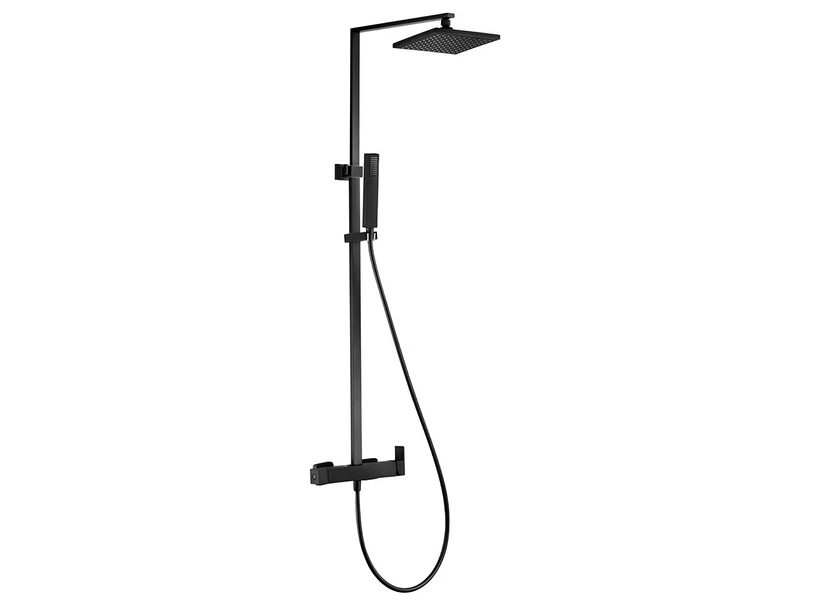Colonna Doccia Erika Con Soffione Quadrato Nero Opaco