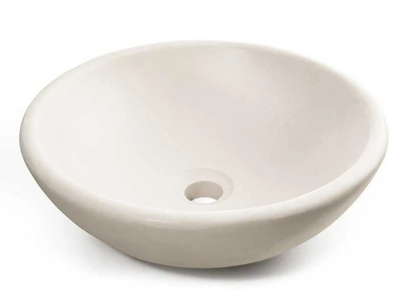 Lavabo Da Appoggio Norma In Resina Bianco Carrara