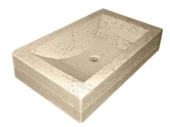 Lavabo Da Appoggio Oliver Junior In Resina Opaco Travertino