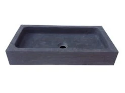 Lavabo Da Appoggio Purestone Union 60X32Xh10 Pietra Naturale Nero