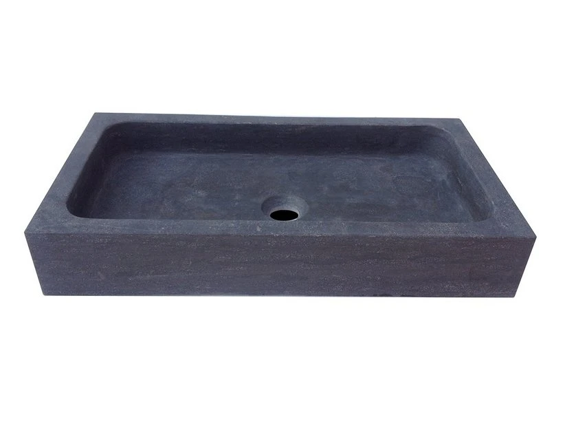 Lavabo Da Appoggio Purestone Union 60X32Xh10 Pietra Naturale Nero