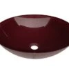 Lavabo Da Appoggio Pureglass Ciotola Ø42X14 Cristallo Foglia Red Purple