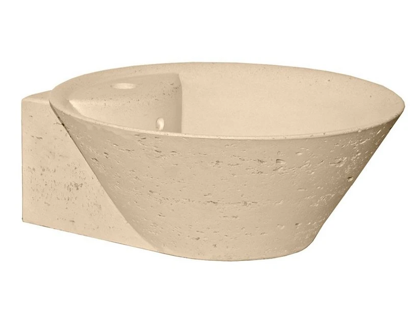 Lavabo Da Appoggio Top Coppa In Resina Opaco Travertino