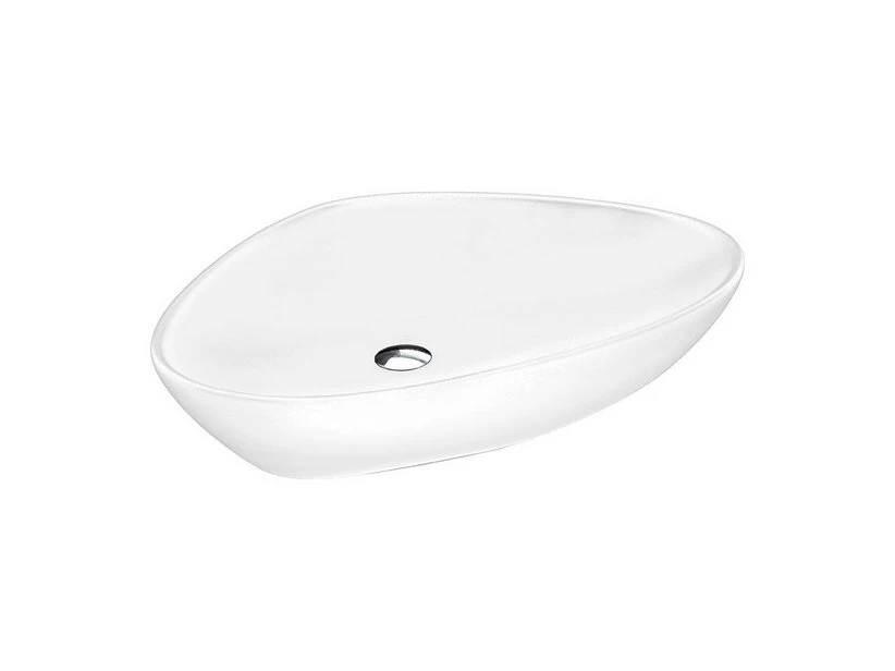 Lavabo Da Appoggio Bermuda 58X39 In Resina Lucido Bianco Carrara