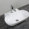 Lavabo Da Appoggio Lambro 56x40 H13 In Ceramica Bianco Lucido