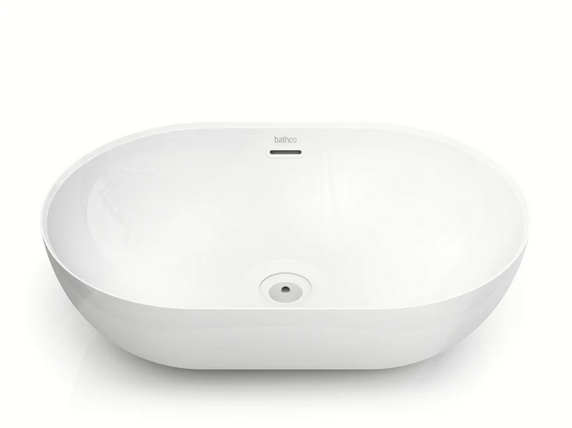 Lavabo Da Appoggio Design Livorno 54X36X16 In Ceramica Lucido Bianco