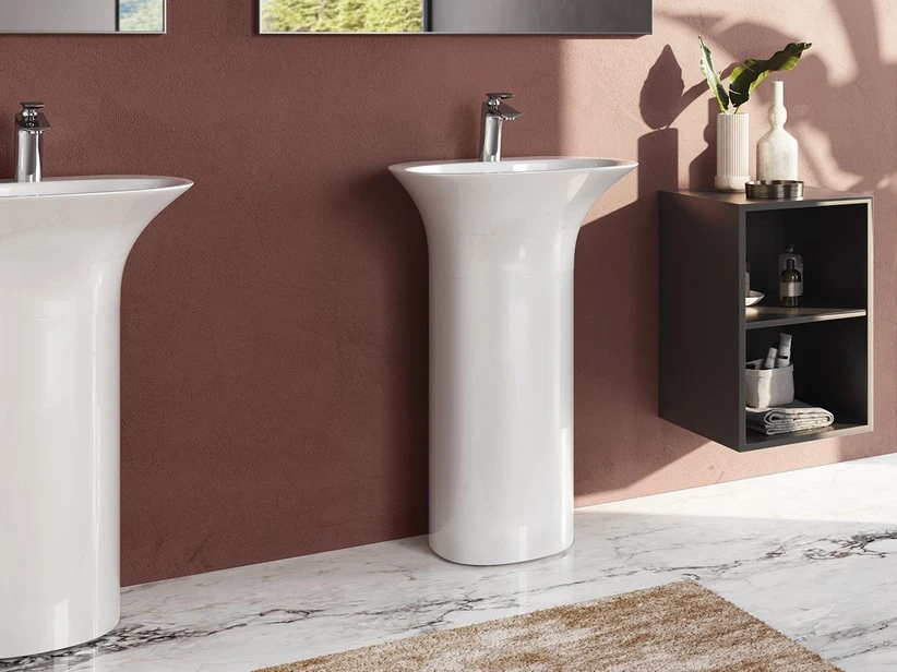 Lavabo Freestanding Berlino Con Foro Miscelatore Bianco