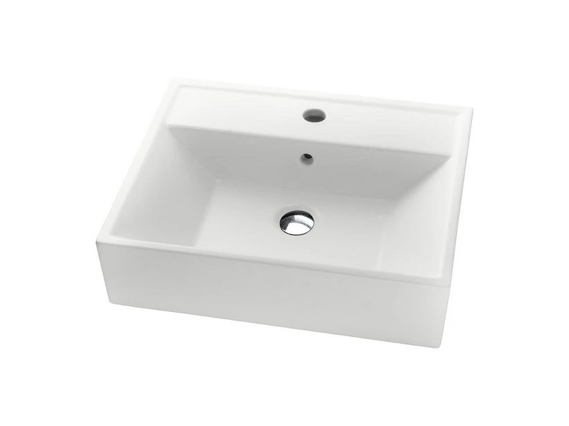 Lavabo Da Appoggio Luxor 50X41,5 In Resina Opaco Bianco Carrara