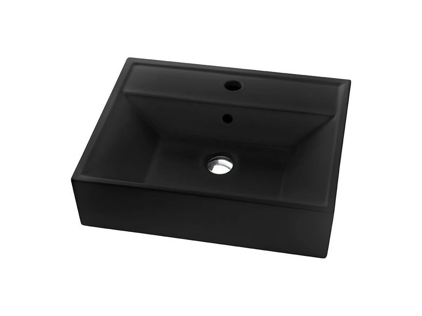 Lavabo Da Appoggio Luxor 50X41,5 In Resina Opaco Nero Africa