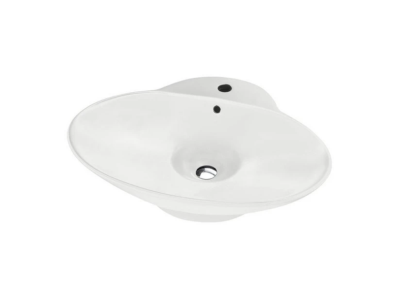 Lavabo Da Appoggio Menphis 61X49 In Resina Opaco Bianco Carrara