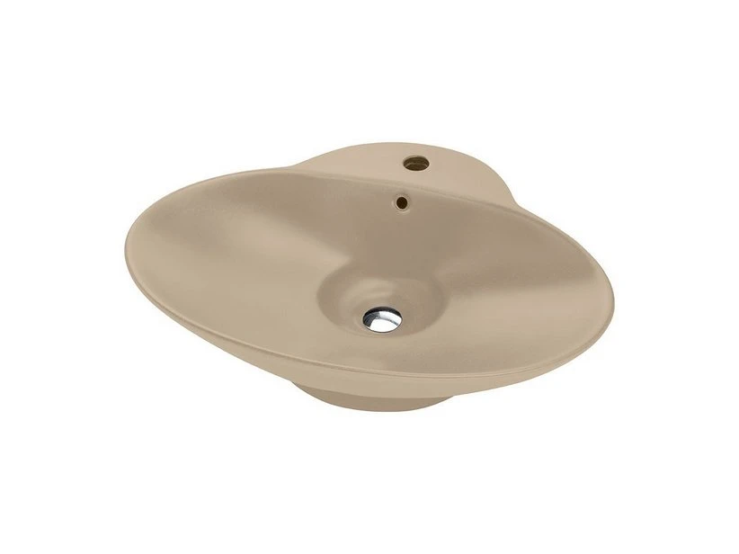 Lavabo Da Appoggio Menphis 61X49 In Resina Opaco Crema Marfil