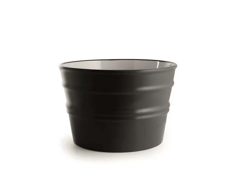 Lavabo Sospeso/Appoggio Bacile Midi Cm.Ø38 H24 In Ceramica Nero Opaco