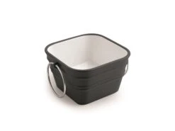 Lavabo Sospeso/Appoggio Bacile Qubo 40X40XH25 Con Anelli In Ceramica Grigio Opaco