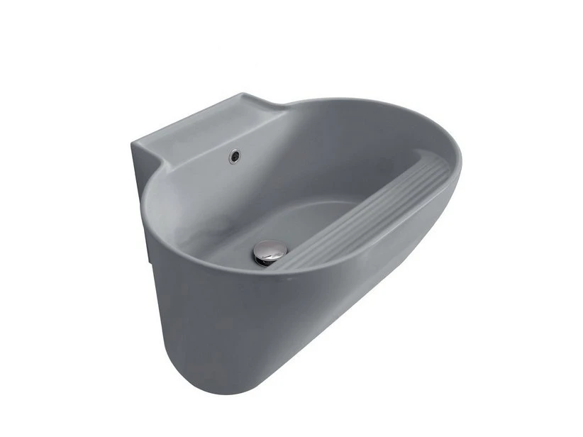 Lavabo Lavanderia Tino 60X50Xh30 Con Strofinatoio Grigio Opaco