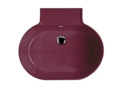 Lavabo Lavatoio Sospeso/Appoggio Tino 60X50Xh.30 In Ceramica Lucido Vinaccia