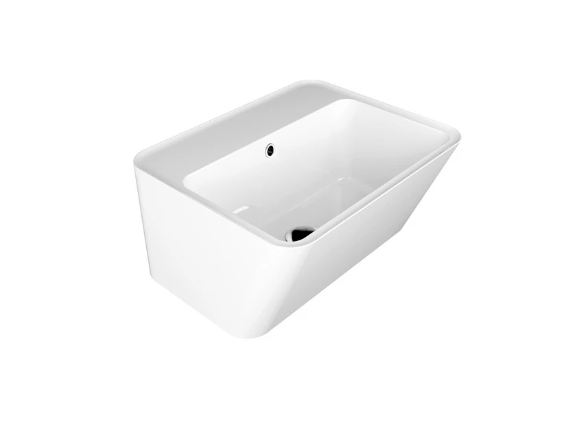Lavabo Sospeso/Appoggio Wynn 50X40Xh.25 In Ceramica Lucido Bianco