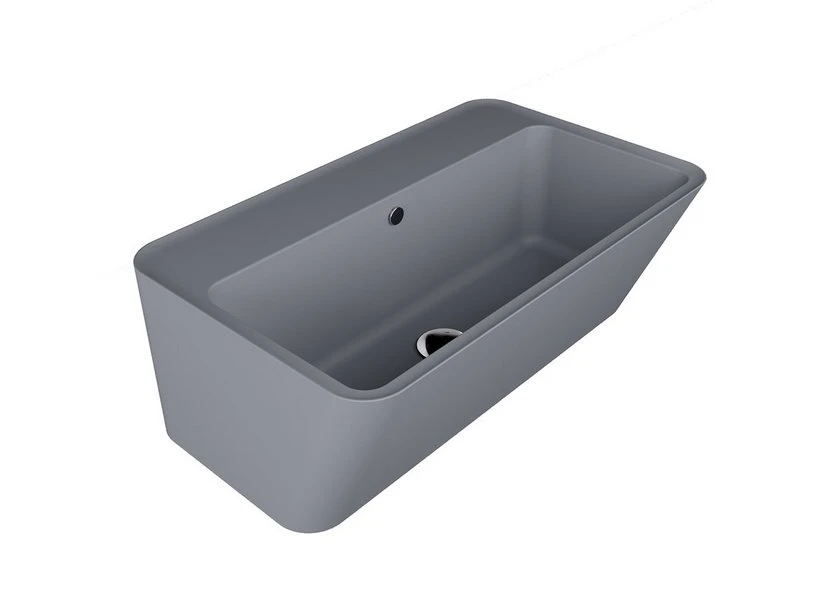 Lavabo Sospeso/Appoggio Wynn 70X40Xh.25 In Ceramica Opaco Grigio