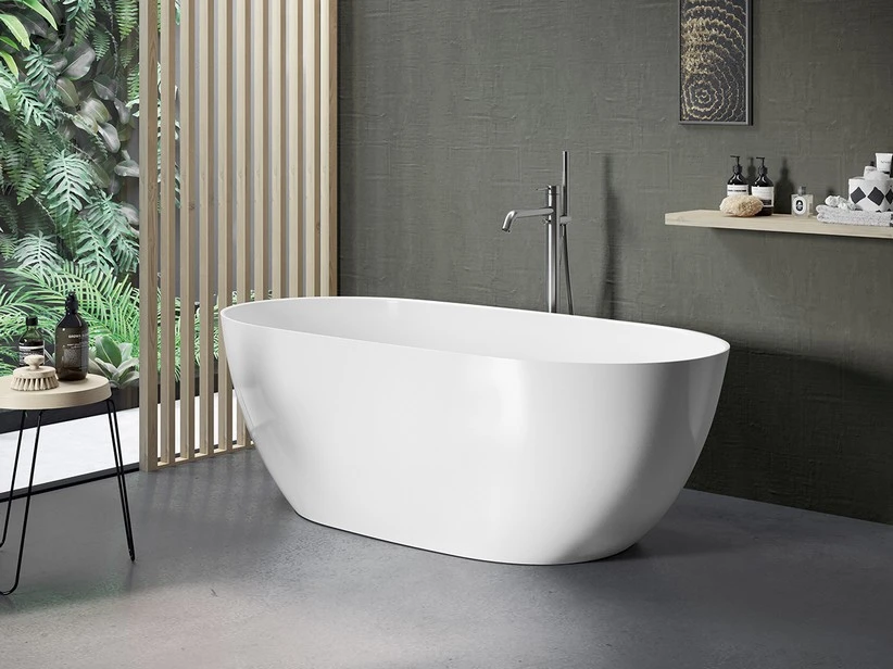 Vasca Freestanding Leo 160x74 Cm Bianco Lucido