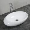 Lavabo Da Appoggio Liri 58x37 H15 In Ceramica Bianco Lucido