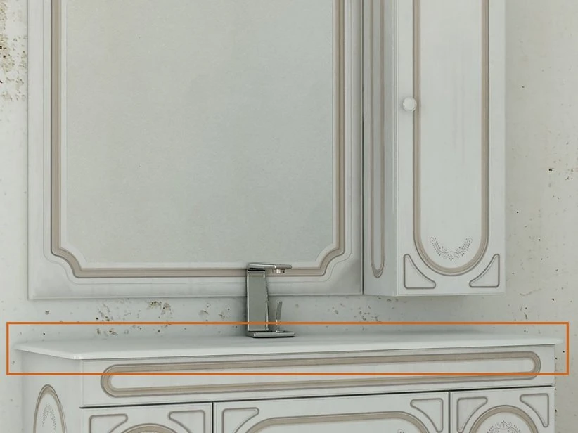 Lavabo Incasso Monet/Matisse Integrato 121X46 In Ceramica Lucido Bianco