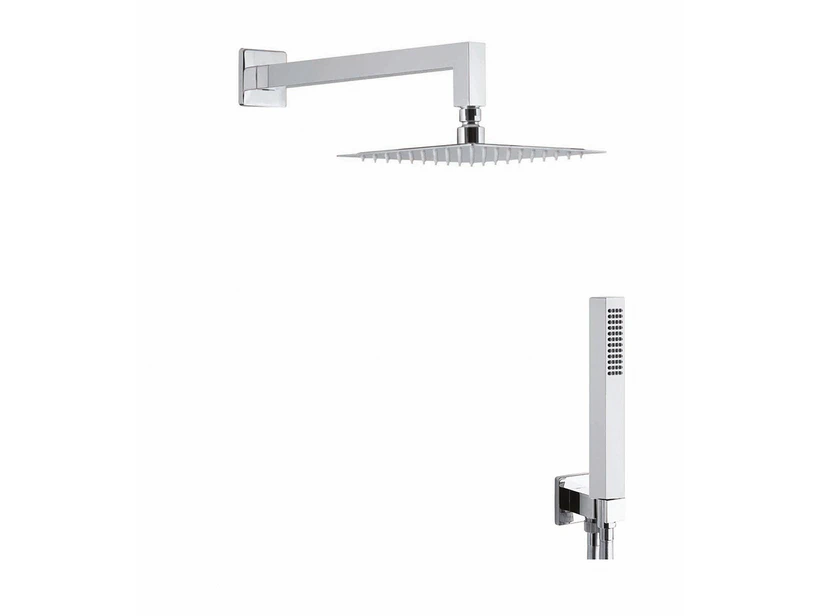 Kit Doccia Soffione Mel Inox Quadrato Con Duplex