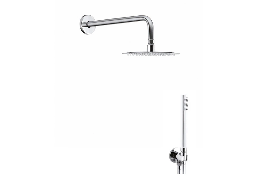 Kit Doccia Soffione Mel Inox Tondo Con Duplex