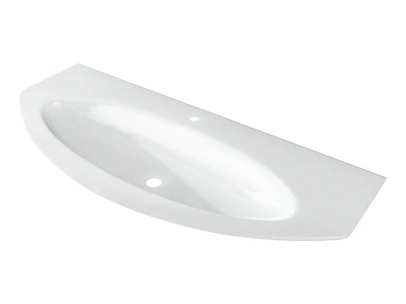 Lavabo Incasso Modo Top Vetro 122X52 Extra-Light Cristallo Naturale Bianco